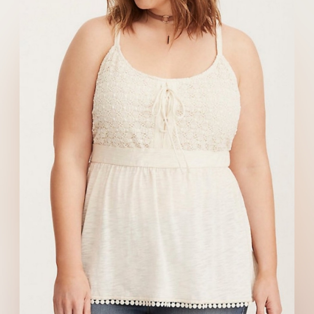 Torrid babydoll boho tank. Size 2